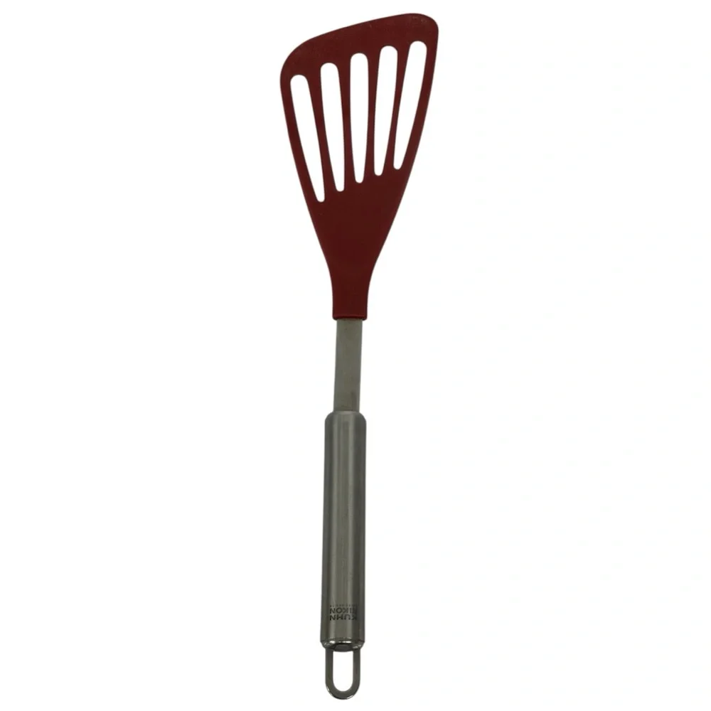 Kuhn Rikon Slotted Angle Turner Fish Flipper Spatula Swiss Made Stainless Red